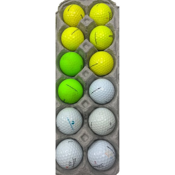 Mixed Titleist Golf Balls Assorted Colors & Numbers Used Set Of 12 100b - Picture 3 of 3